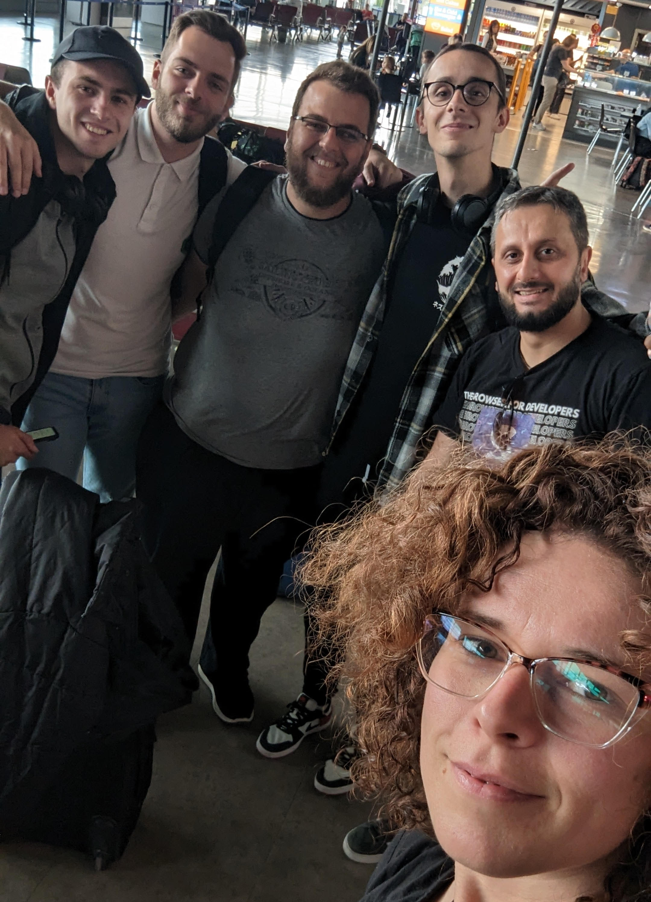 Team DeveD and community members at the airport